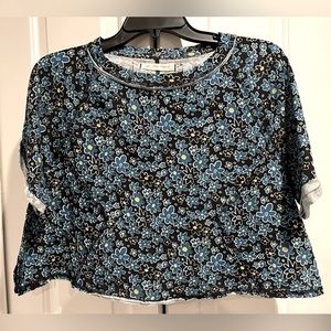 WE THE FREE 🌼 ( FREE PEOPLE) Black, Short Sleeve, Floral, Crop Top